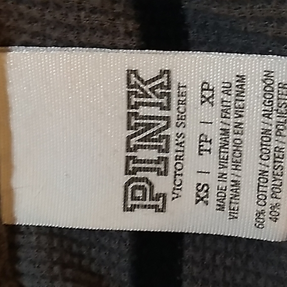 Victoria's Secret Pink Gray and Black Striped Cotton Thermal Size XS - Picture 5 of 6
